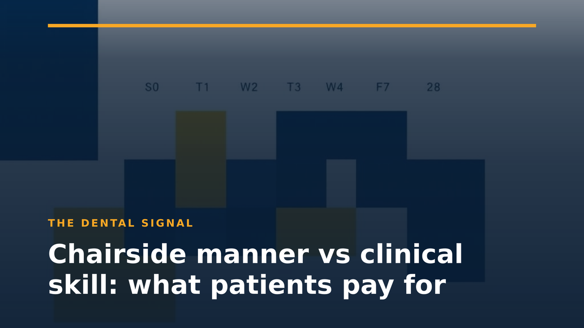 Chairside manner vs clinical skill: what patients pay for