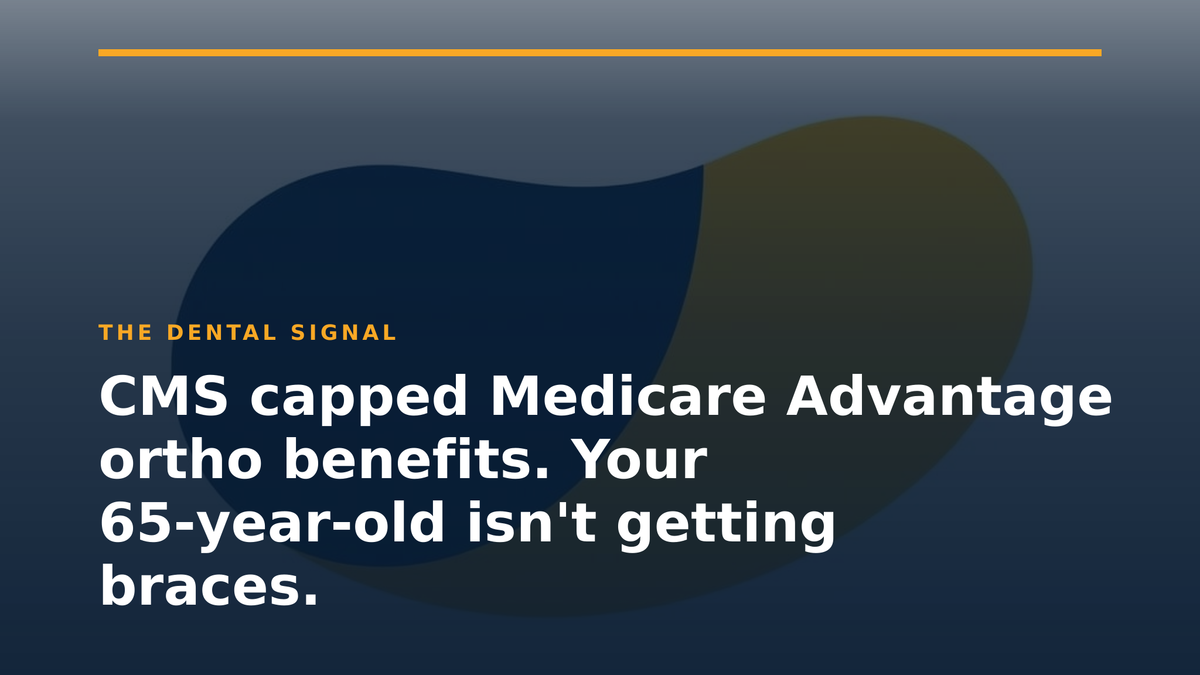 CMS capped Medicare Advantage ortho benefits. Your 65-year-old isn't getting braces.