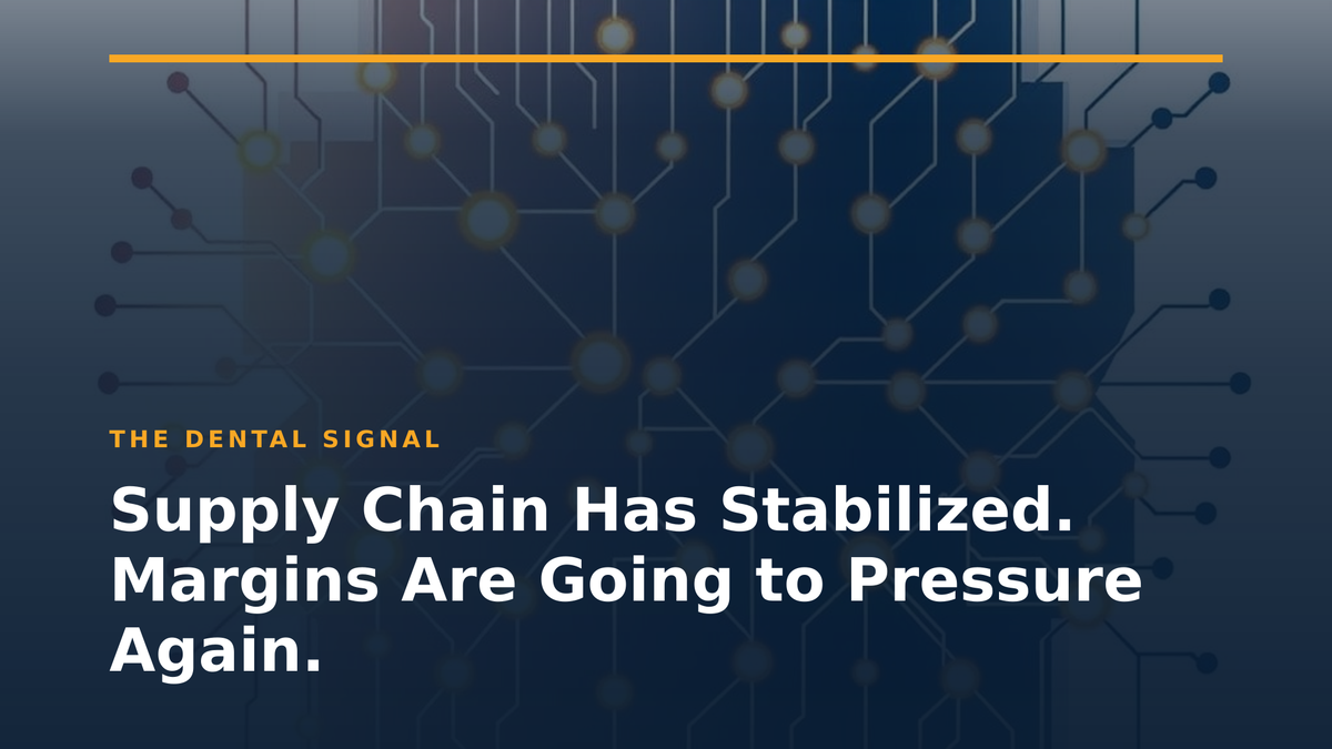 Supply Chain Has Stabilized. Margins Are Going to Pressure Again.