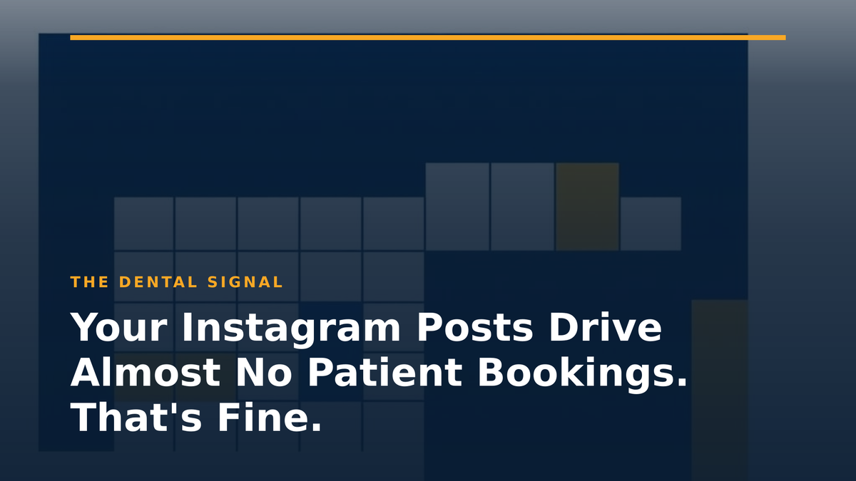 Your Instagram Posts Drive Almost No Patient Bookings. That's Fine.
