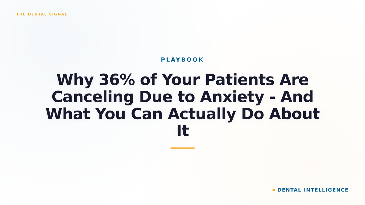 Why 36% of Your Patients Are Canceling Due to Anxiety - And What You Can Actually Do About It