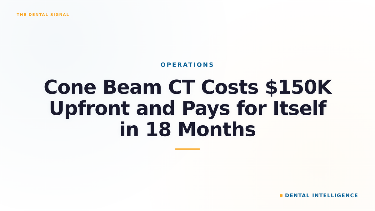 Cone Beam CT Costs $150K Upfront and Pays for Itself in 18 Months