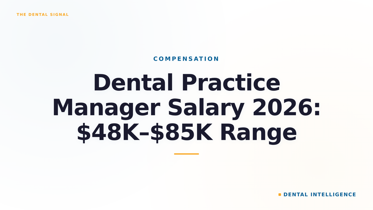 Dental Practice Manager Salary 2026: $48K–$85K Range