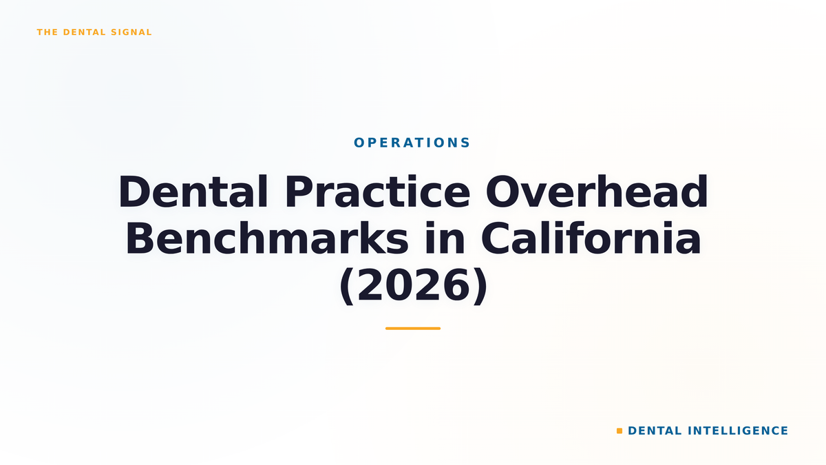 Dental Practice Overhead Benchmarks in California (2026)