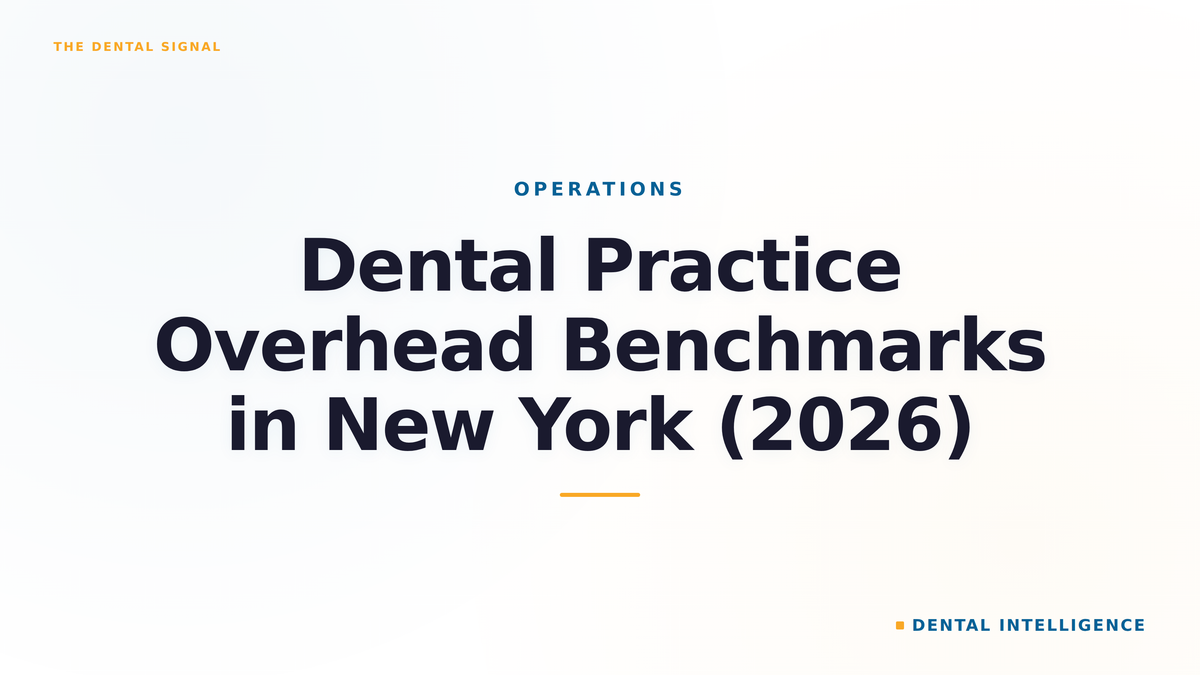 Dental Practice Overhead Benchmarks in New York (2026)