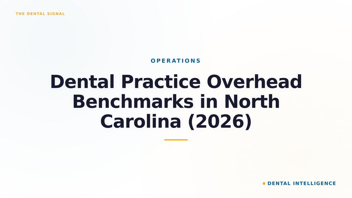 Dental Practice Overhead Benchmarks in North Carolina (2026)