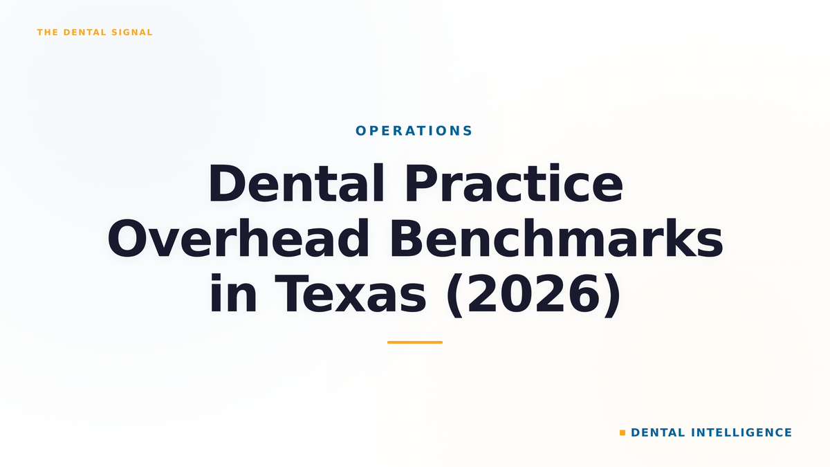 Dental Practice Overhead Benchmarks in Texas (2026)