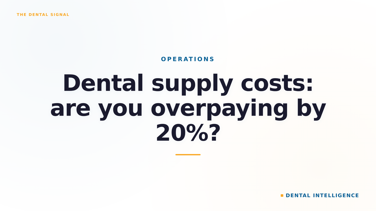 Dental supply costs: are you overpaying by 20%?