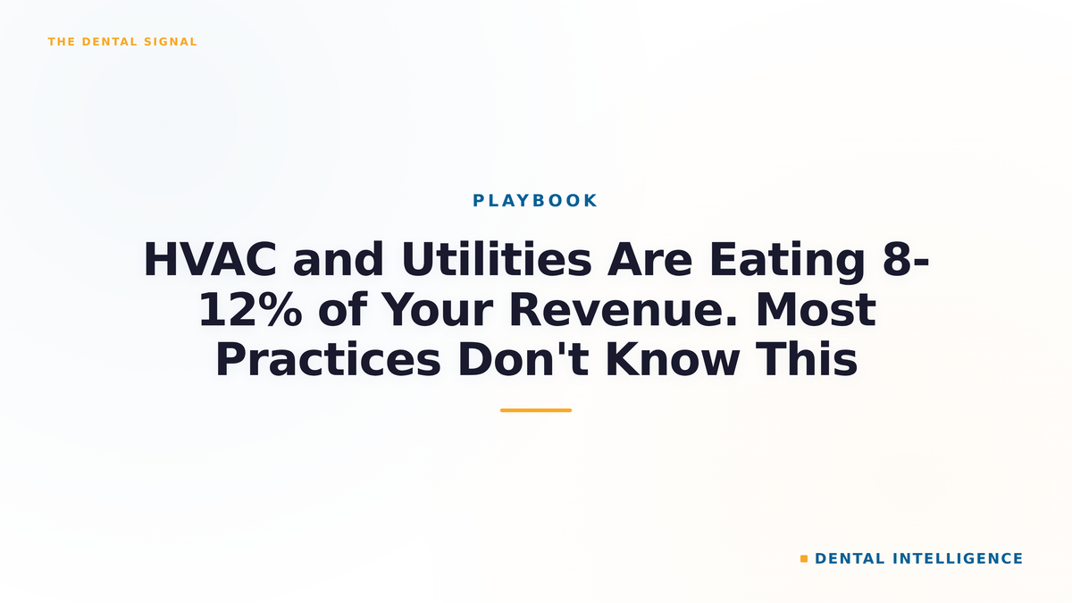 HVAC and Utilities Are Eating 8-12% of Your Revenue. Most Practices Don't Know This