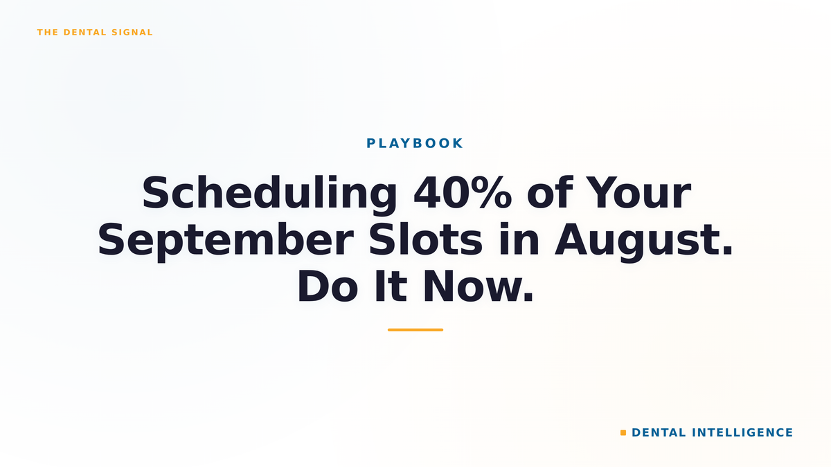 Scheduling 40% of Your September Slots in August. Do It Now.