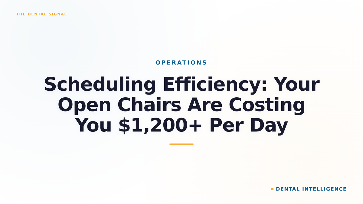 Scheduling Efficiency: Your Open Chairs Are Costing You $1,200+ Per Day