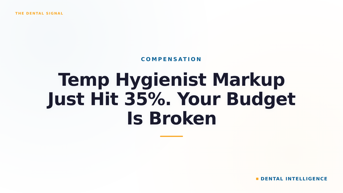 Temp Hygienist Markup Just Hit 35%. Your Budget Is Broken