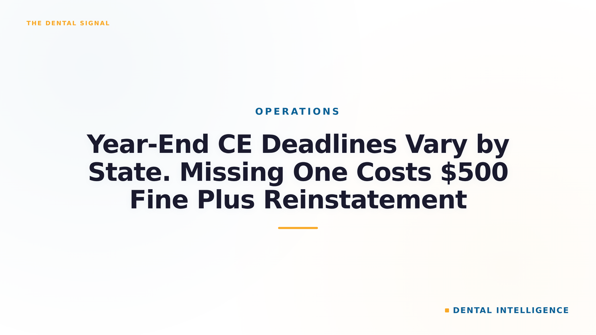 Year-End CE Deadlines Vary by State. Missing One Costs $500 Fine Plus Reinstatement