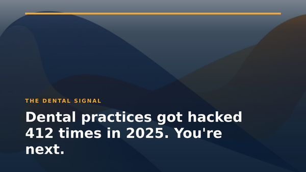 Dental practices got hacked 412 times in 2025. You're next.