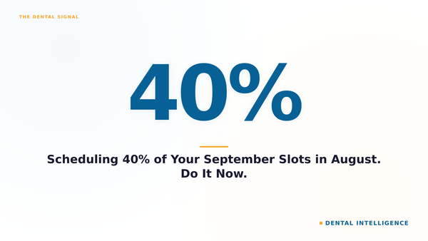 Scheduling 40% of Your September Slots in August. Do It Now.
