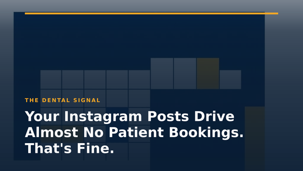 Your Instagram Posts Drive Almost No Patient Bookings. That's Fine.