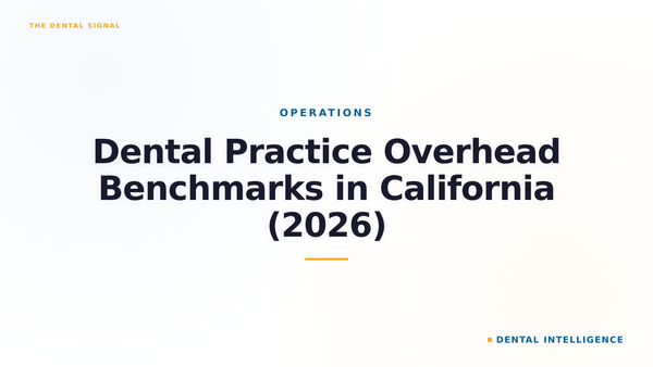 Dental Practice Overhead Benchmarks in California (2026)