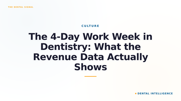 The 4-Day Work Week in Dentistry: What the Revenue Data Actually Shows