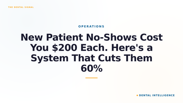 New Patient No-Shows Cost You $200 Each. Here's a System That Cuts Them 60%