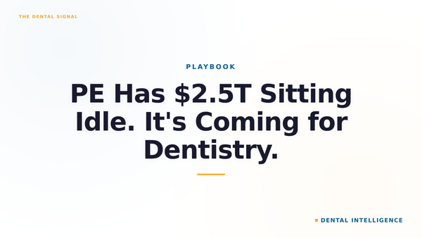 PE Has $2.5T Sitting Idle. It's Coming for Dentistry.