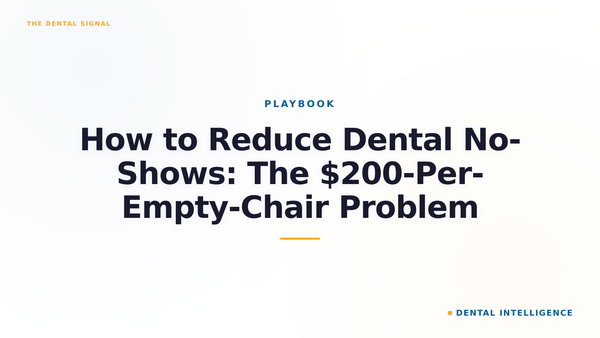 How to Reduce Dental No-Shows: The $200-Per-Empty-Chair Problem
