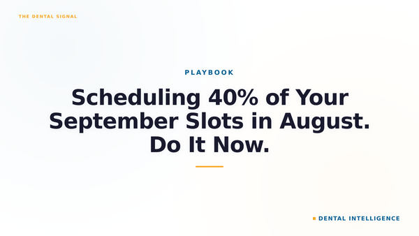 Scheduling 40% of Your September Slots in August. Do It Now.