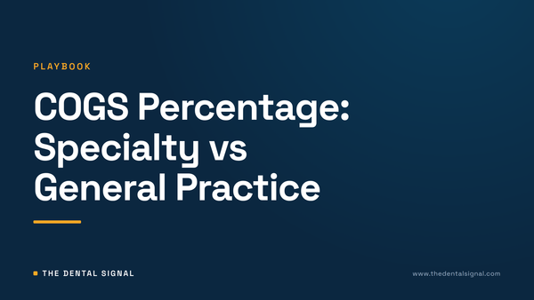 COGS Percentage: Specialty vs General Practice