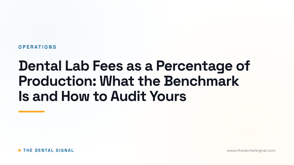 Dental Lab Fees as a Percentage of Production: What the Benchmark Is and How to Audit Yours