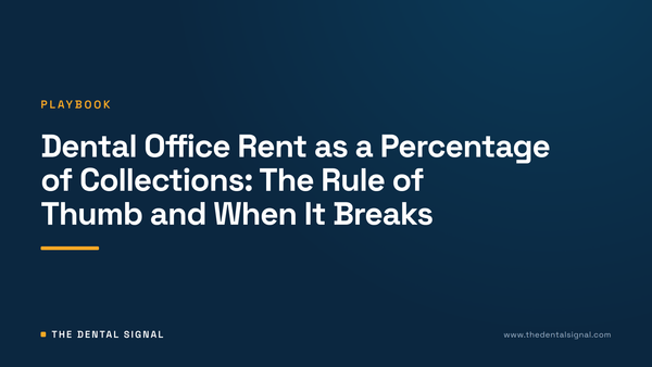 Dental Office Rent as a Percentage of Collections: The Rule of Thumb and When It Breaks