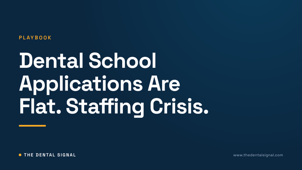 Dental School Applications Are Flat. Staffing Crisis.