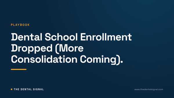 Dental School Enrollment Dropped (More Consolidation Coming).
