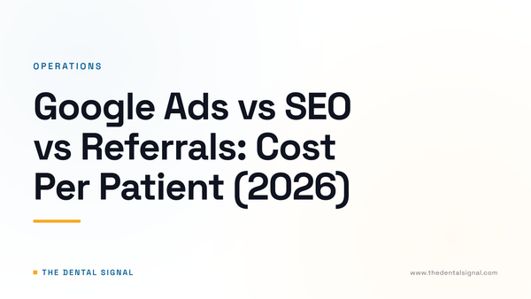 Google Ads vs SEO vs Referrals: Cost Per Patient (2026)