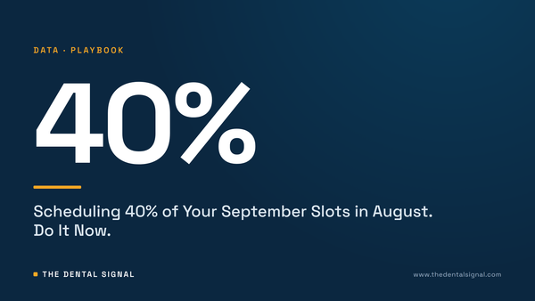 Scheduling 40% of Your September Slots in August. Do It Now.