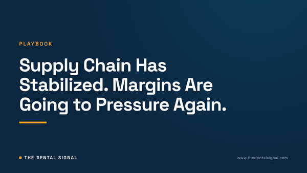 Supply Chain Has Stabilized. Margins Are Going to Pressure Again.