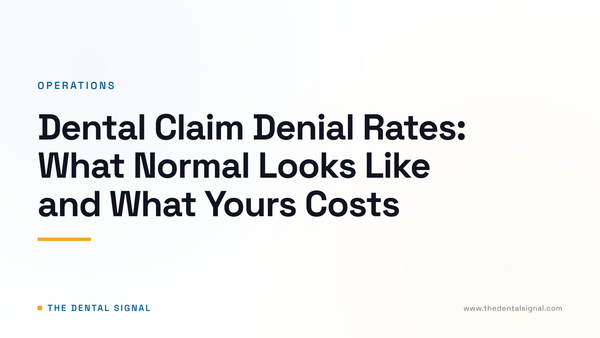 Dental Claim Denial Rates: What Normal Looks Like and What Yours Costs